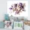 Designart - Purple Retro Flowers With Brown Leaves - Traditional Canvas Wall Art Print